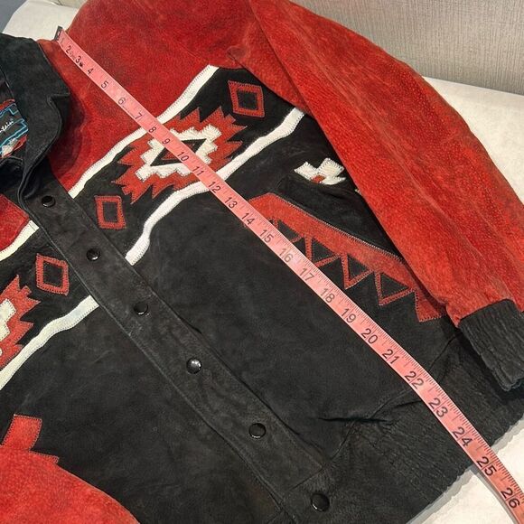 Vtg Echo Mountain Leather Bomber Style Jacket Coat MEX Sz 38, Mens S, Womens L - Picture 12 of 12